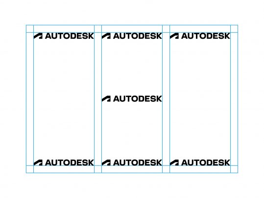 Autodesk logo in marked up spaced columns