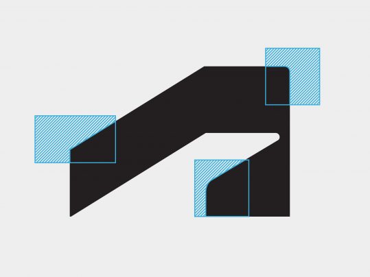 Autodesk symbol logo with markups for spacing