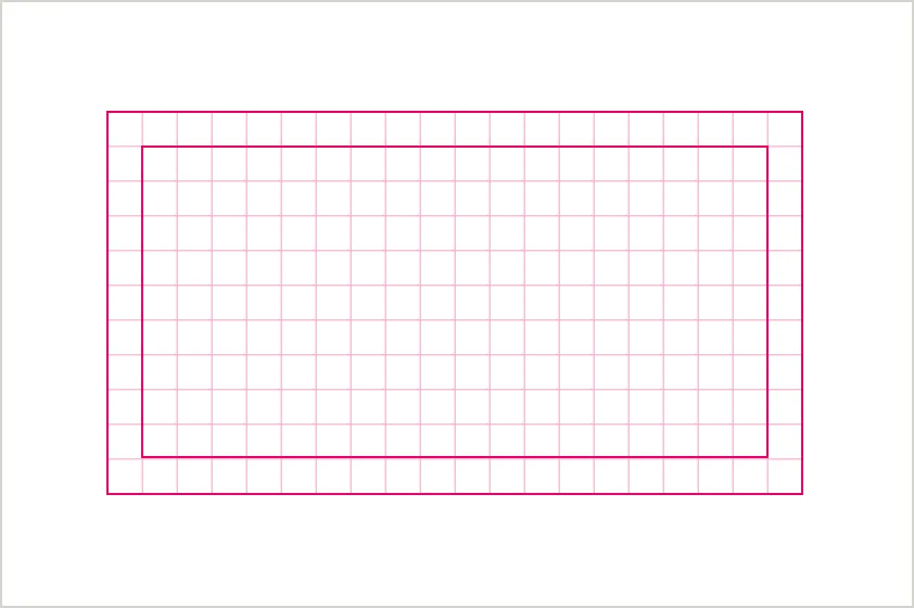 A landscape, wide-screen, modular grid with consistent margins, for use with slides or other presentation materials