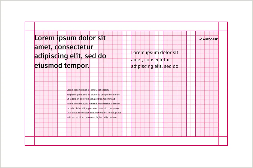 Annotated example of a 6-column grid overlayed over example content, creating a sense of rhythm and balance by guiding the placement of text and images