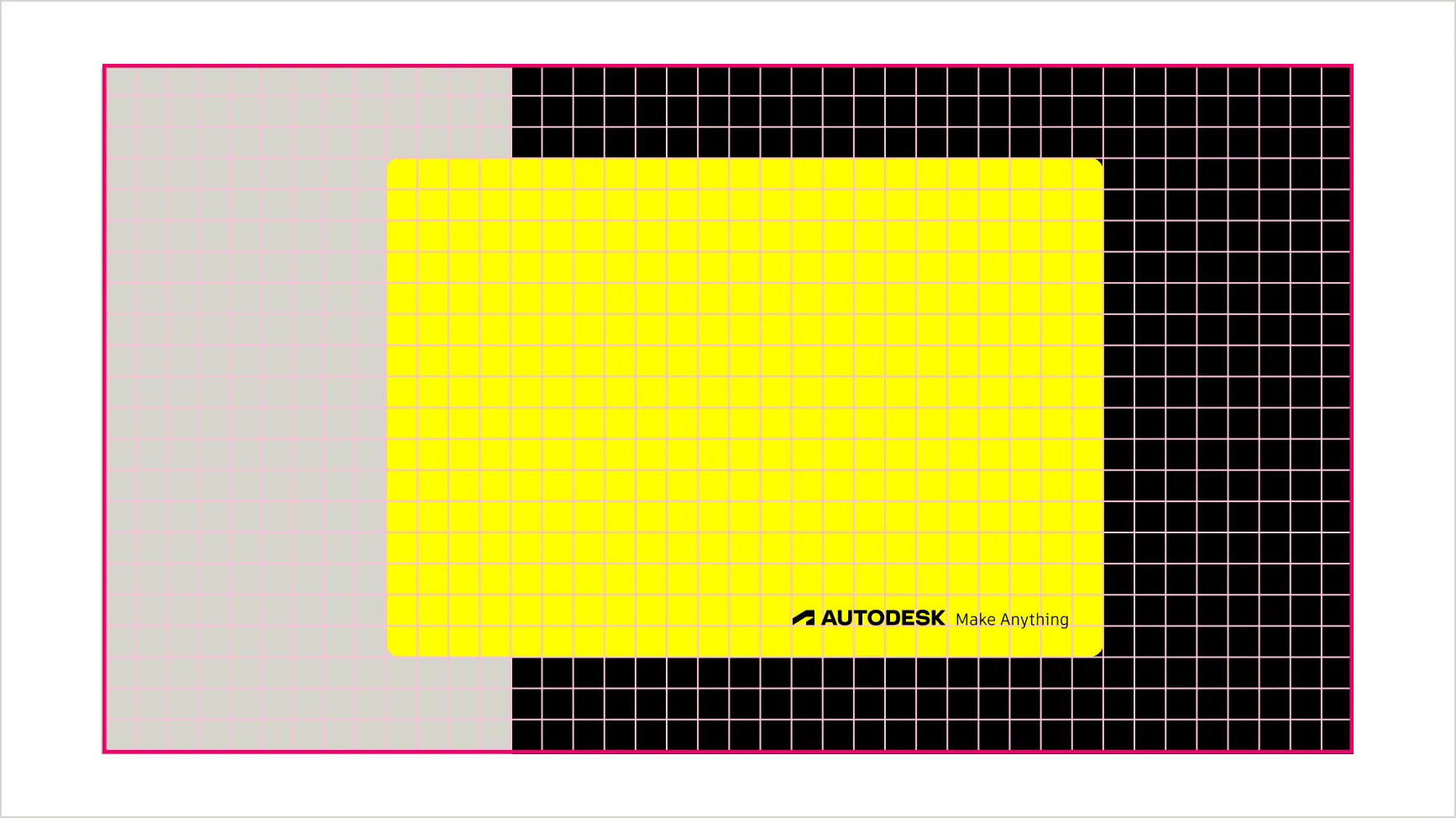 Example of color blocks in a layout used to define hierarchy and draw the eye towards important elements. Hello Yellow and Black are the primary color blocks, while other accent colors are used more sparingly
