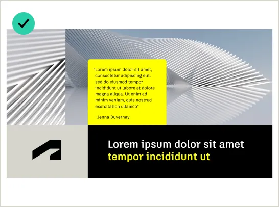 Example of correct usage of predominantly sharp corners within a structured grid layout