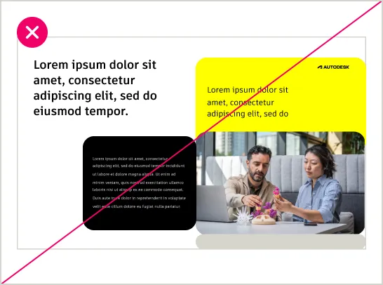 Example of excessive usage of rounded corners within a layout, creating a lack of clear visual contrast and structure
