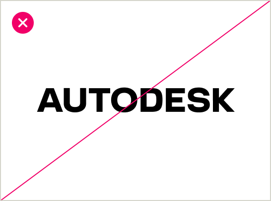 Incorrect usage of the Autodesk wordmark by itself, without the symbol