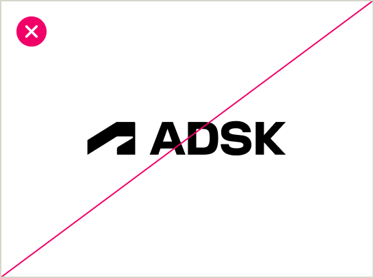 Incorrect usage of the Autodesk logo shown with an abbreviated wordmark