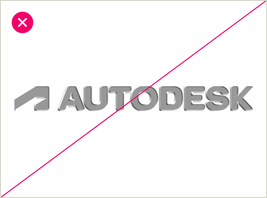 Incorrect usage of the Autodesk logo shown with a 3d beveling effect