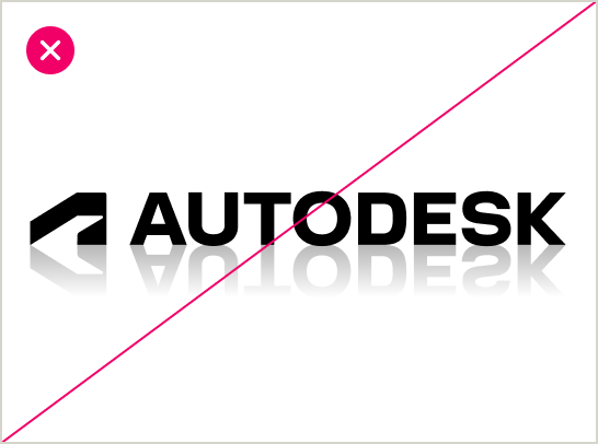 Incorrect usage of the Autodesk logo shown with a reflection effect