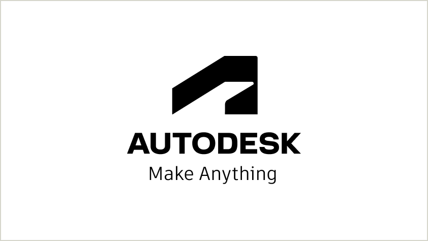 Alternate stacked lockup of the Autodesk logo, shown centered with the symbol on one line, the wordmark below it, and the tagline 'Make Anything' below on the third line in a lighter font