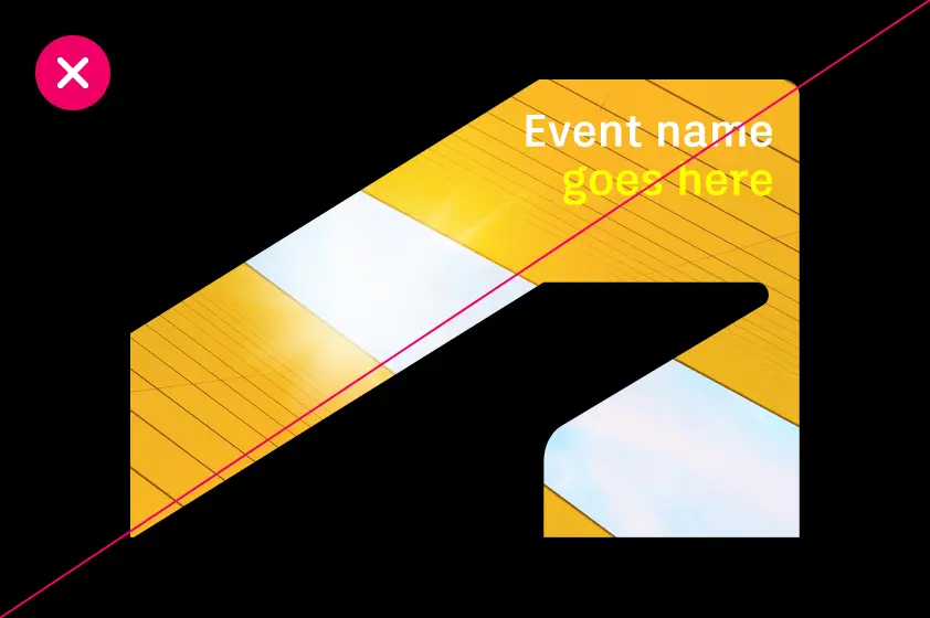 Example of incorrect usage of The Window, wherein the Autodesk symbol shows text underneath it