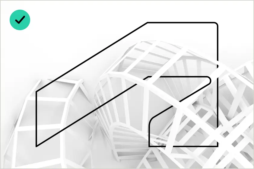 Example of correct usage of The Thread, with an abstract 3d rendered background. The symbol is shown rendered in Autodesk Black.