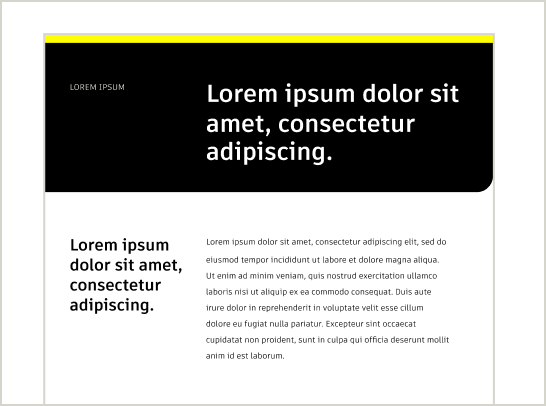 Example graphic showing usage of Autodesk's primary brand colors (black, white, and yellow)
