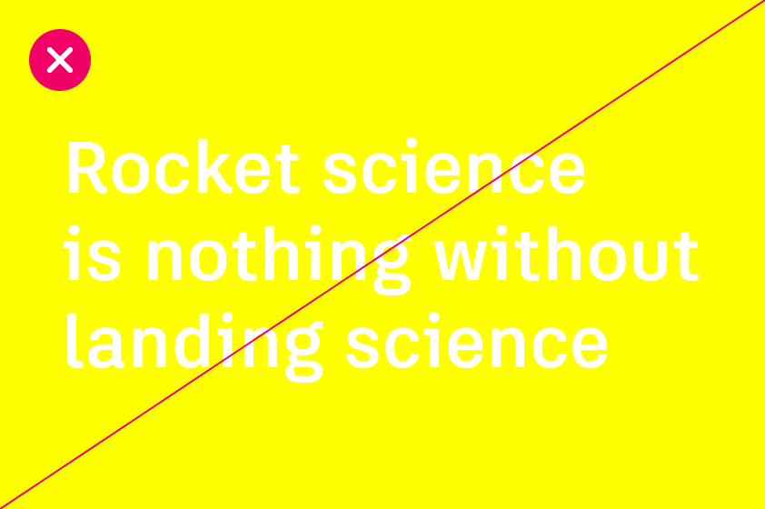 Example of an icorrect color usage of white text on a Hello Yellow background