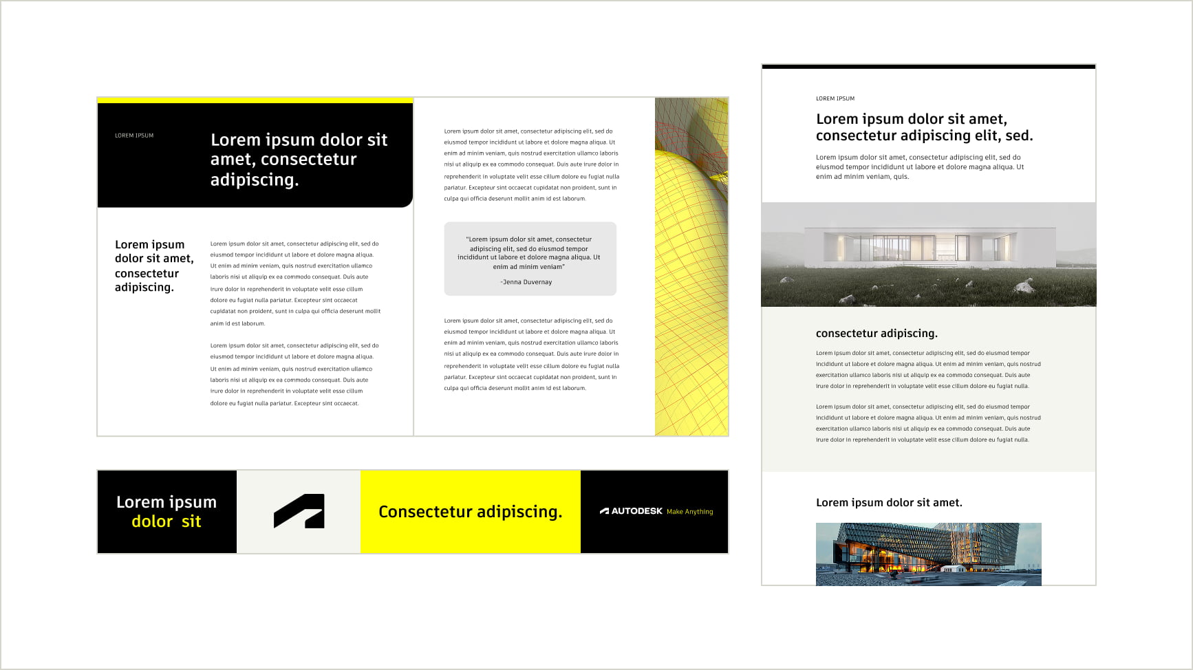 Examples using "detail grays" to introduce additional emphasis or separation in a design, whether it be in print design, on banners, or on a web page