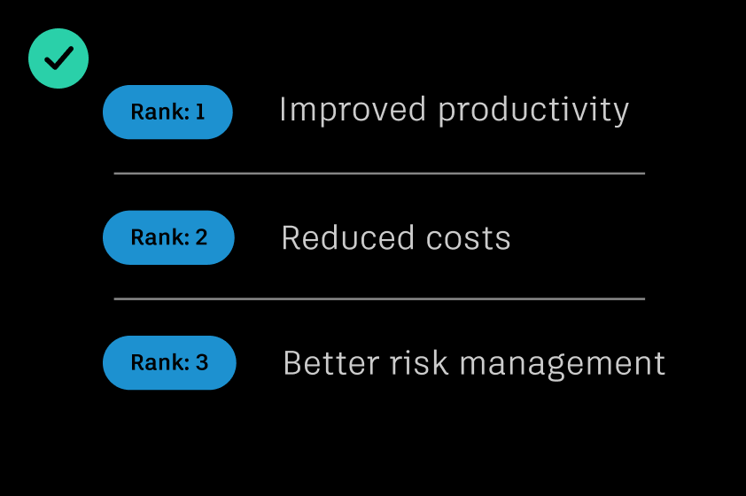 Example showing use of accent colors to highlight key points in a list