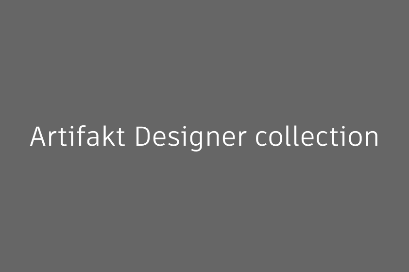 The words 'Artifakt Designer Collection' are shown typeset in Artifakt Element against a light gray background