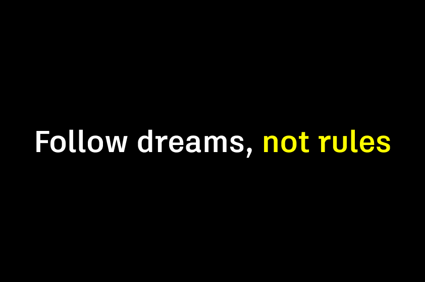 Example of a single-line headline on a black background, using Autodesk White for the main text, and highlighting key words in Hello Yellow