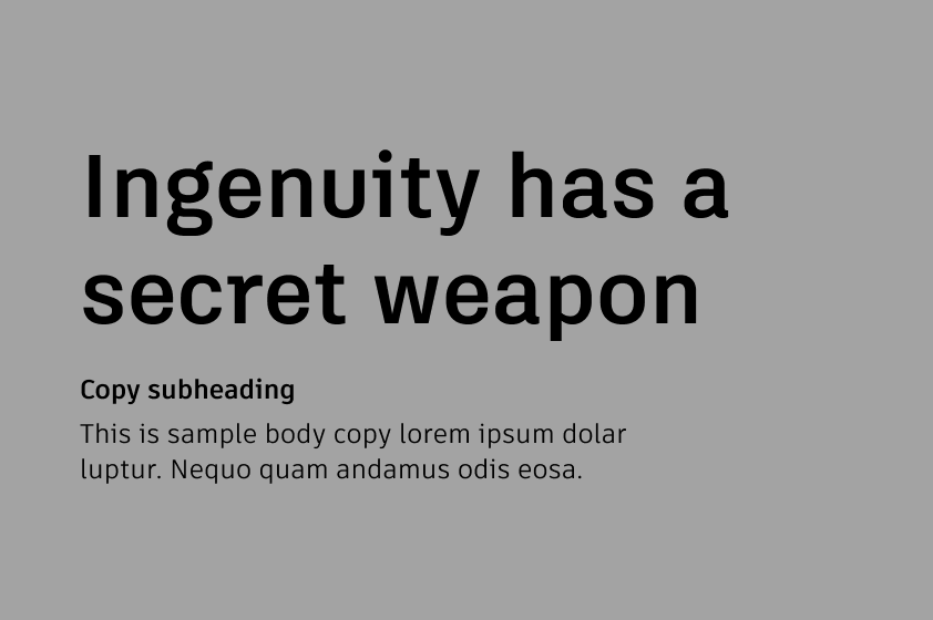 Typesetting example of black text on a gray background