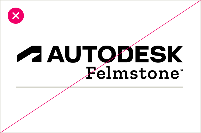 Incorrect usage of Autodesk logo incorporating Felmstone into the wordmark.